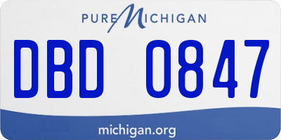 MI license plate DBD0847