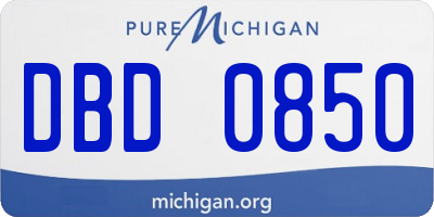 MI license plate DBD0850