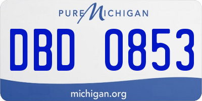 MI license plate DBD0853