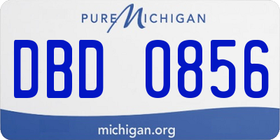 MI license plate DBD0856