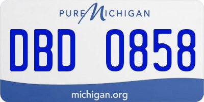 MI license plate DBD0858