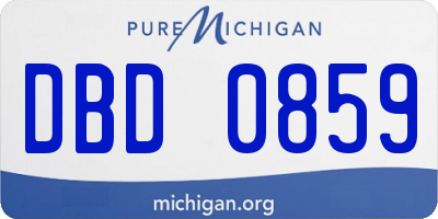 MI license plate DBD0859