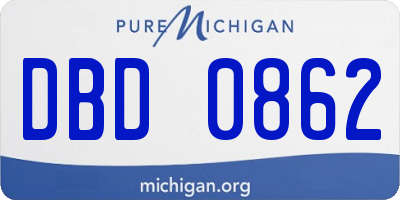 MI license plate DBD0862