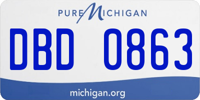 MI license plate DBD0863