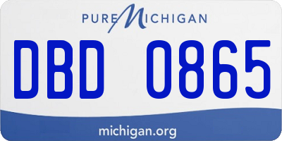 MI license plate DBD0865