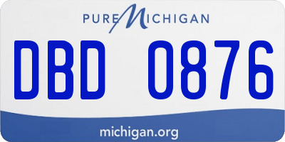 MI license plate DBD0876