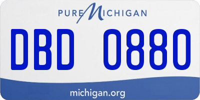 MI license plate DBD0880