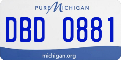 MI license plate DBD0881
