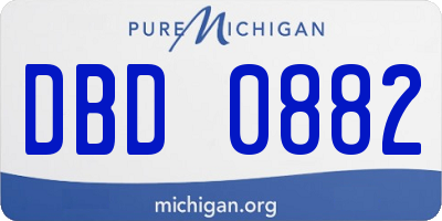 MI license plate DBD0882