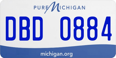 MI license plate DBD0884