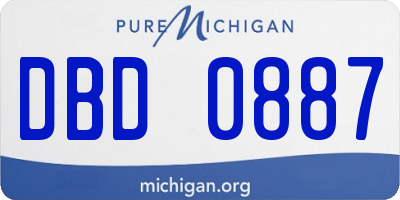MI license plate DBD0887