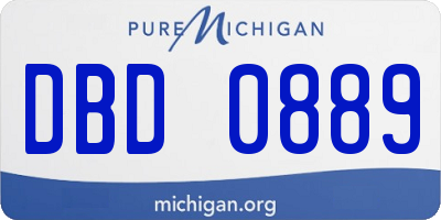 MI license plate DBD0889