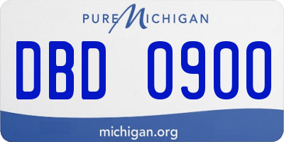 MI license plate DBD0900