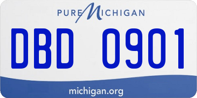 MI license plate DBD0901