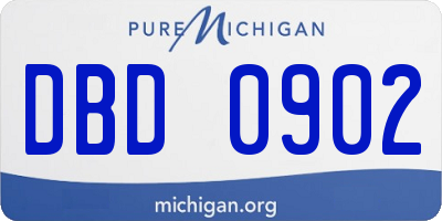 MI license plate DBD0902