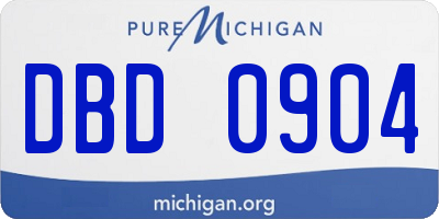 MI license plate DBD0904