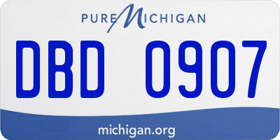 MI license plate DBD0907