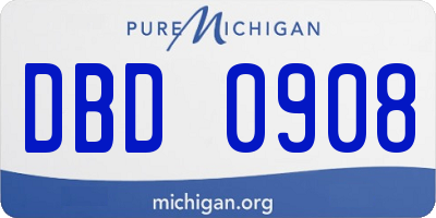 MI license plate DBD0908