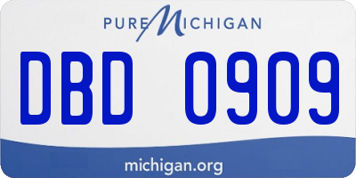MI license plate DBD0909