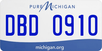 MI license plate DBD0910