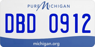 MI license plate DBD0912