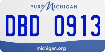 MI license plate DBD0913