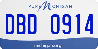 MI license plate DBD0914