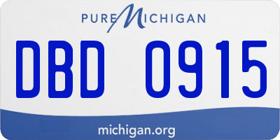 MI license plate DBD0915