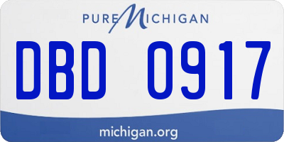 MI license plate DBD0917