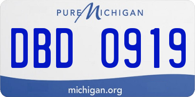 MI license plate DBD0919