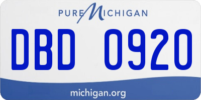 MI license plate DBD0920