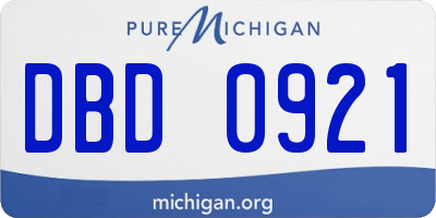 MI license plate DBD0921