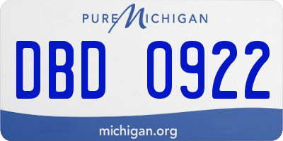 MI license plate DBD0922