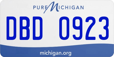 MI license plate DBD0923