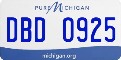 MI license plate DBD0925