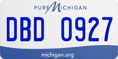 MI license plate DBD0927
