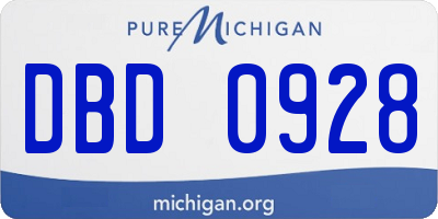 MI license plate DBD0928