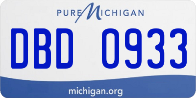 MI license plate DBD0933