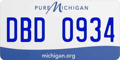 MI license plate DBD0934