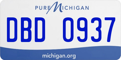 MI license plate DBD0937