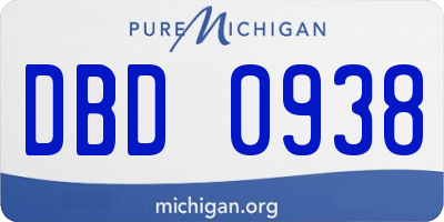 MI license plate DBD0938
