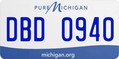 MI license plate DBD0940