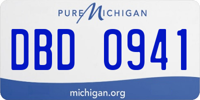 MI license plate DBD0941