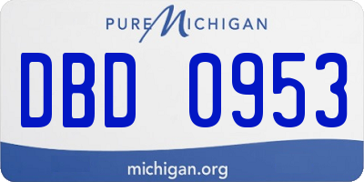 MI license plate DBD0953