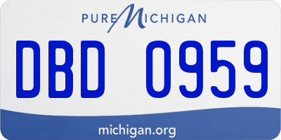 MI license plate DBD0959