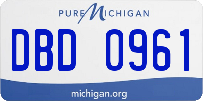 MI license plate DBD0961