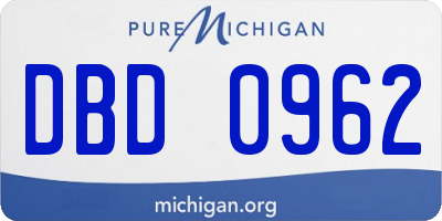 MI license plate DBD0962