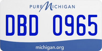 MI license plate DBD0965