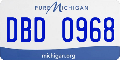 MI license plate DBD0968