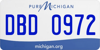 MI license plate DBD0972